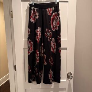 Anthropologie Floral Wide-Leg Pants